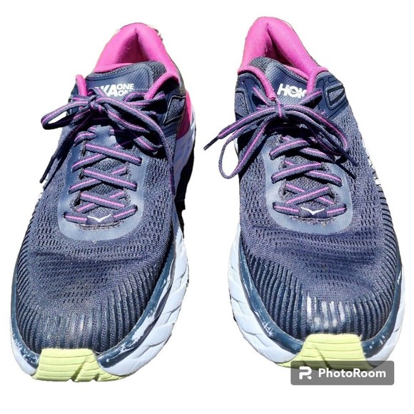 Hoka One One Bondi 7 Sneakers Black/Pink US Size W 9.5 Running Walking - Picture 2 of 7